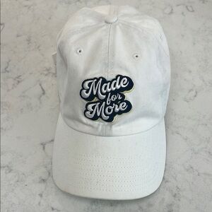 White Cap with Embroidered Text